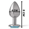 Intense plug anal metal aluminio con cristal azul talla l