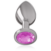 Intense plug anal metal aluminio con cristal rosa talla m