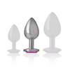 Intense plug anal metal aluminio con cristal rosa talla m