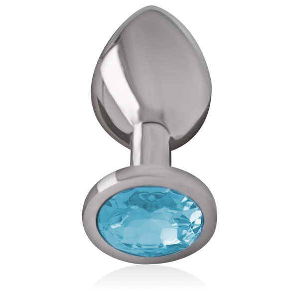 Intense plug anal metal aluminio con cristal azul talla l