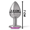 Intense plug anal metal aluminio con cristal rosa talla s