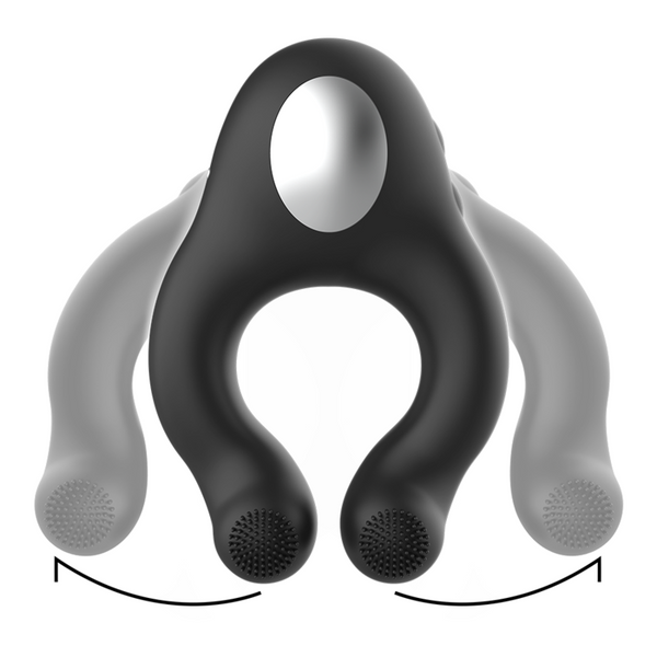 Anillo vibrador silicona 3 motores recargable negro