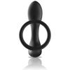 Masajeador anal con control remoto de silicona recargable negro