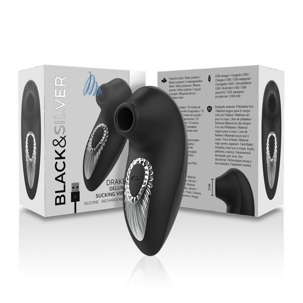 Succionador de clítoris Drake Deluxe de silicona recargable negro