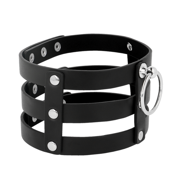 Coquette choker cuero vegano estilo fetish