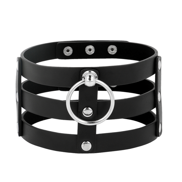 Coquette choker cuero vegano estilo fetish