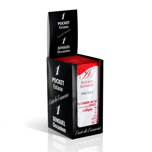Extase aceite masaje efecto calor feromonas piruleta 10 ml