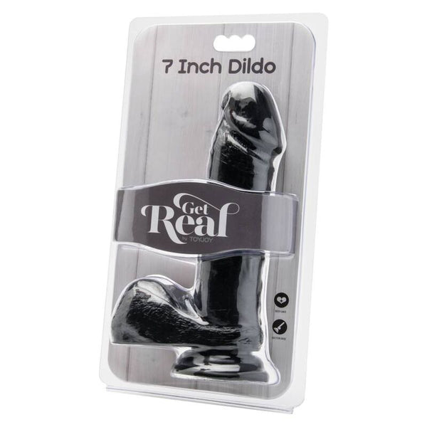 Get dildo 18 cm con testículos negro