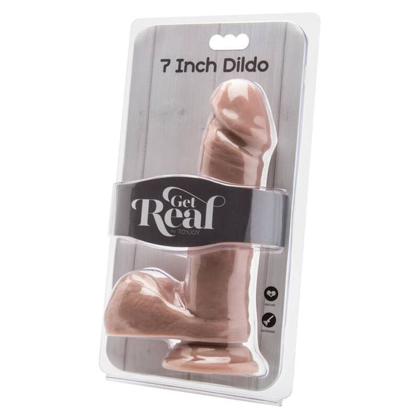 Get dildo 18 cm con testículos natural