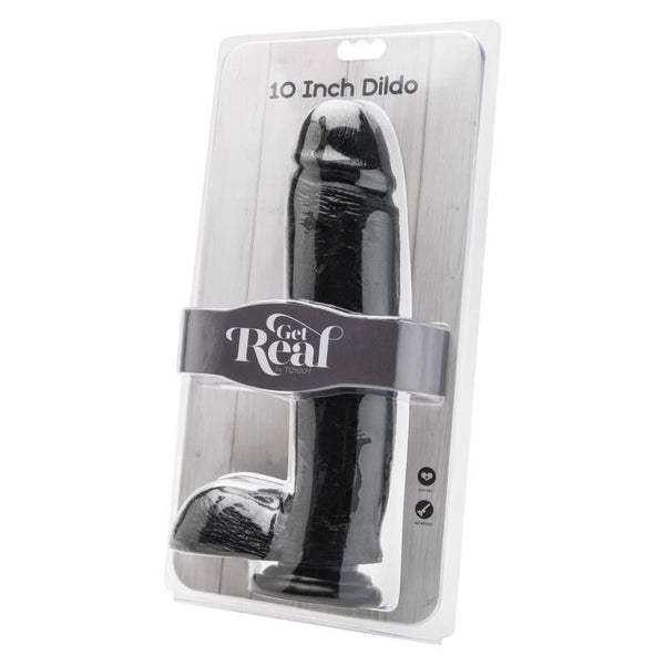 Get dildo 25 5 cm con testículos negro