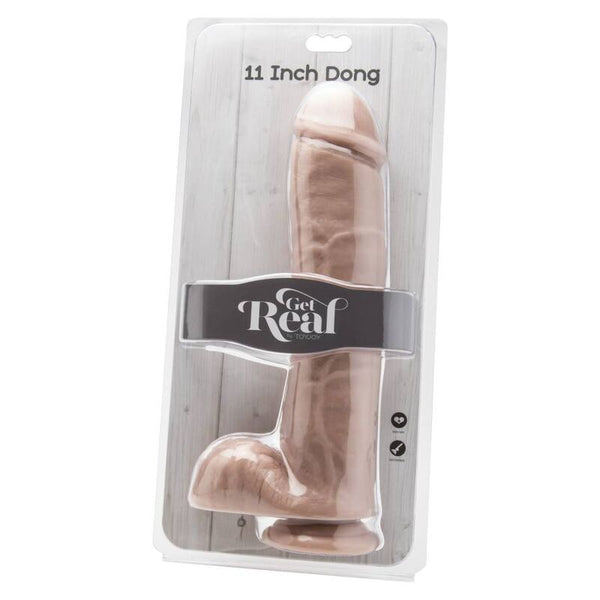 Get dildo 28 cm con testículos natural