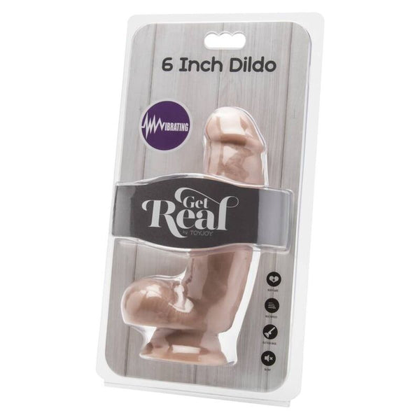 Dildo 12 cm con testículos vibrador natural