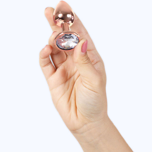 Plug anal de metal Secretplay oro rosa talla S 7 cm