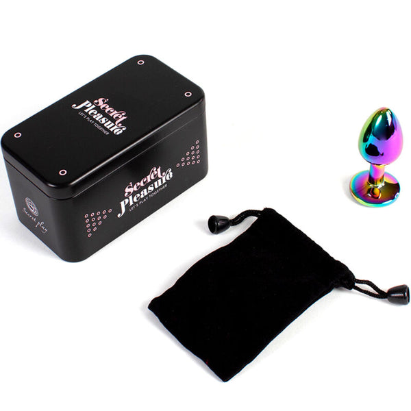 Plug anal de metal Secretplay multicolor talla S 7 cm