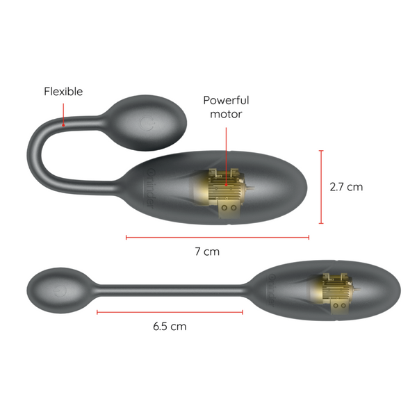 Denver huevo vibrador negro 7 x 2.7 cm