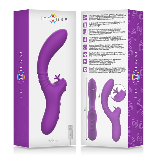 Harry vibrador flexible con lengua morado