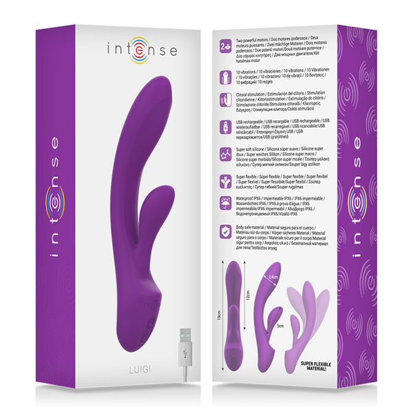 Luigi vibrador rabbit silicona liquida morado