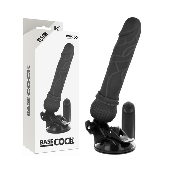 Vibrador realístico control remoto negro 19.5 cm o 4 cm
