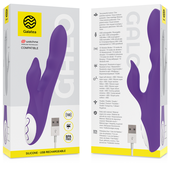 Galo vibrador lila compatible con watchme tecnología inalámbrica