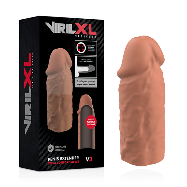 Virilxl extensión de pene liquid silicone v3 marrón