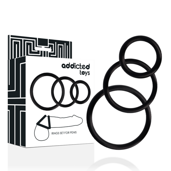 Addicted set anillos pene negro