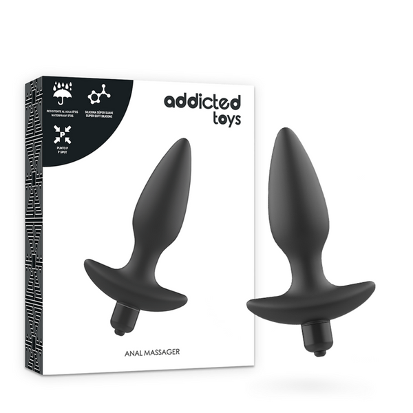 Addicted masajeador plug anal con vibración negro