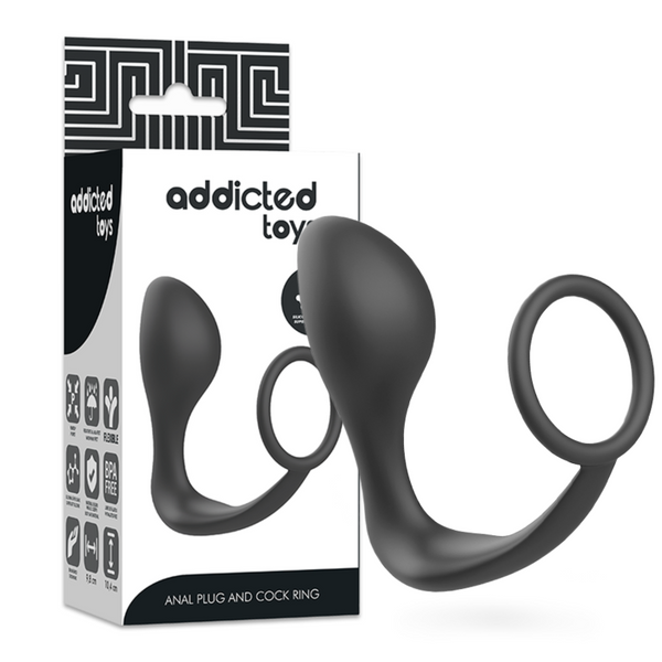 Addicted plug anal con anillo silicona negro