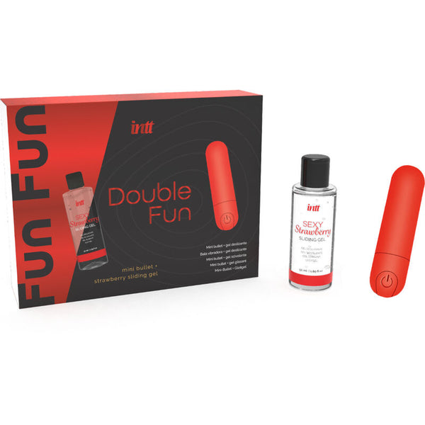 Double fun kit con bala vibradora y gel de masaje fresa