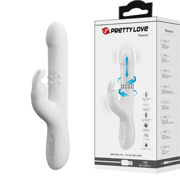 Reese vibrador con rotación plateado