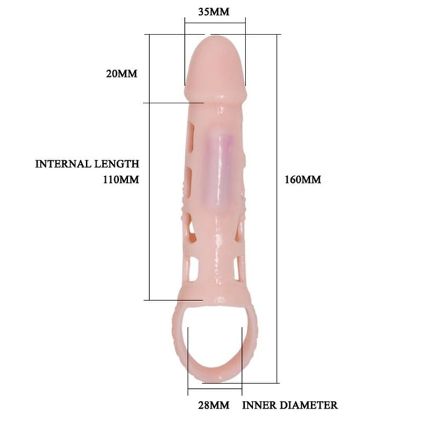 Pretty harrison funda extensora pene con vibración y correa 13.5 cm