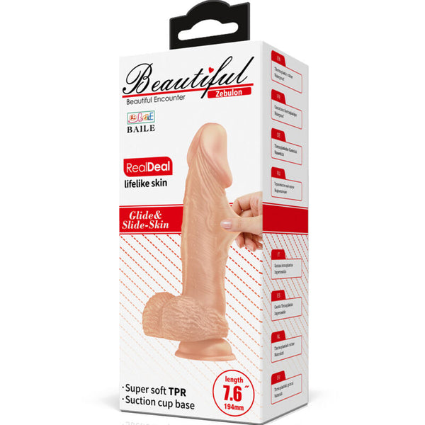 Baile beautiful encounter zebulon dildo realístico flexible 19.4 cm natural