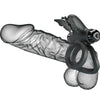 Doble anillo vibrador con estimulador negro