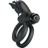 Doble anillo vibrador con estimulador negro