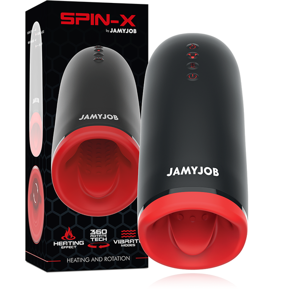 Jamyjob spin x masturbador con rotación y función calor
