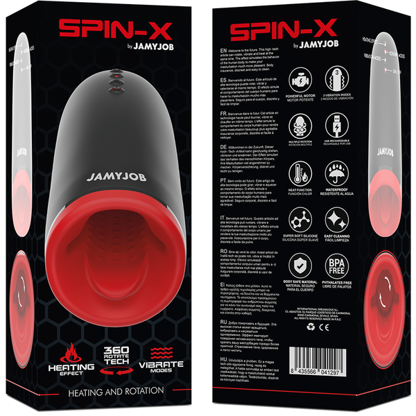 Jamyjob spin x masturbador con rotación y función calor