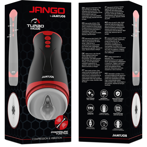 Jamyjob jango masturbador de comprensión y vibración