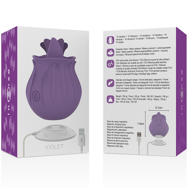 Violet estimulador lengua base magnética