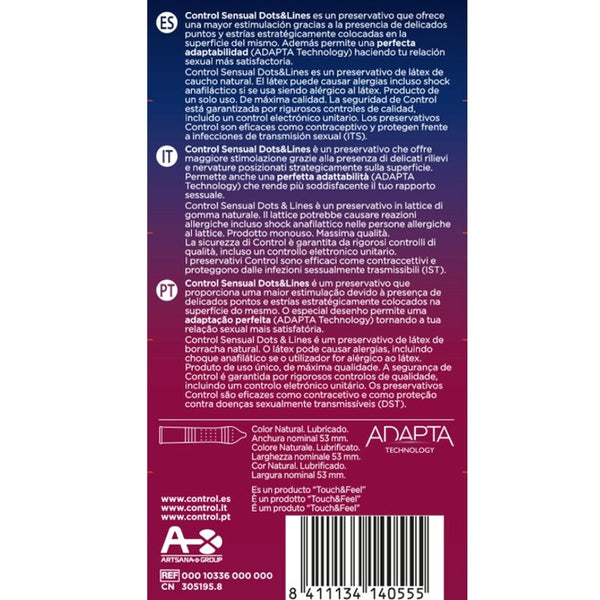 Control sensual dots y lines puntos y estrias 12 uds