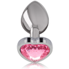 Intense plug anal metal aluminio corazón rosa talla l