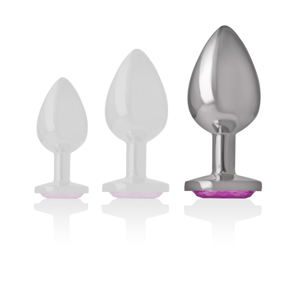 Intense plug anal metal aluminio corazón rosa talla l