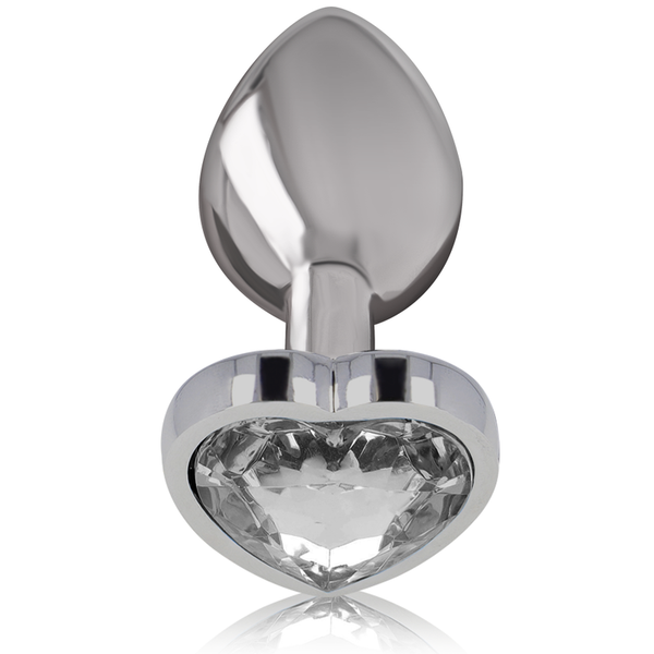 Intense plug anal metal aluminio corazón blanco talla l
