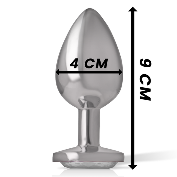 Intense plug anal metal aluminio corazón blanco talla l
