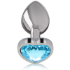 Intense plug anal metal aluminio corazón azul talla l