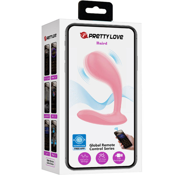 Vibrador Pretty Baird para Punto G con 12 vibraciones y app rosa