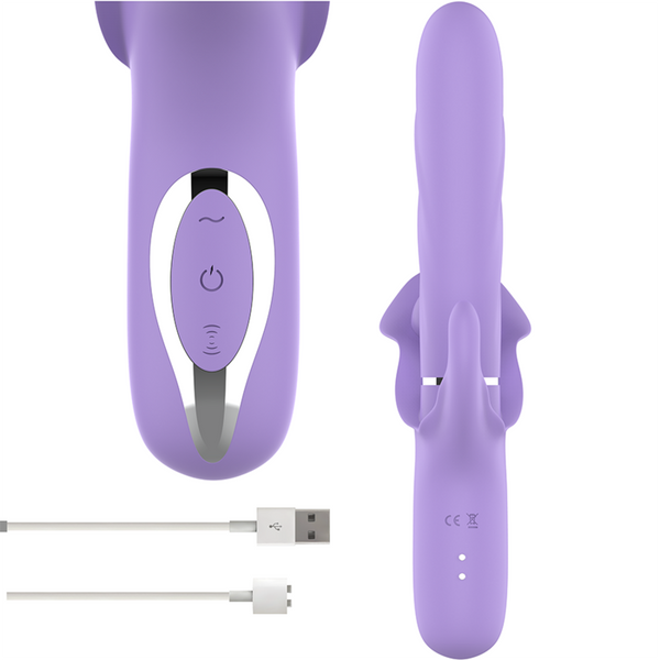 Billie vibrador multifunción recargable succionador con pulsador morado