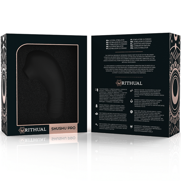 Shushu pro pocket estimulador clítoris 2 potentes motores azabache