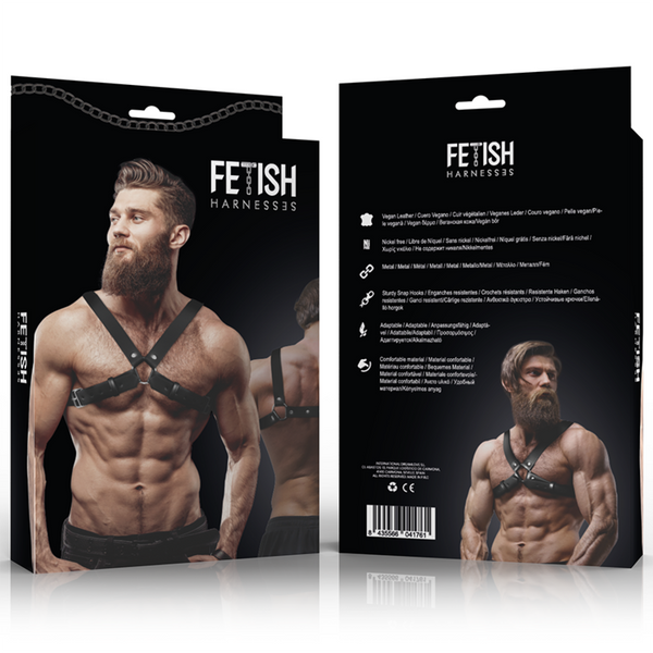 Fetish arnés bulldog ajustable ecopiel pecho cruzado hombre