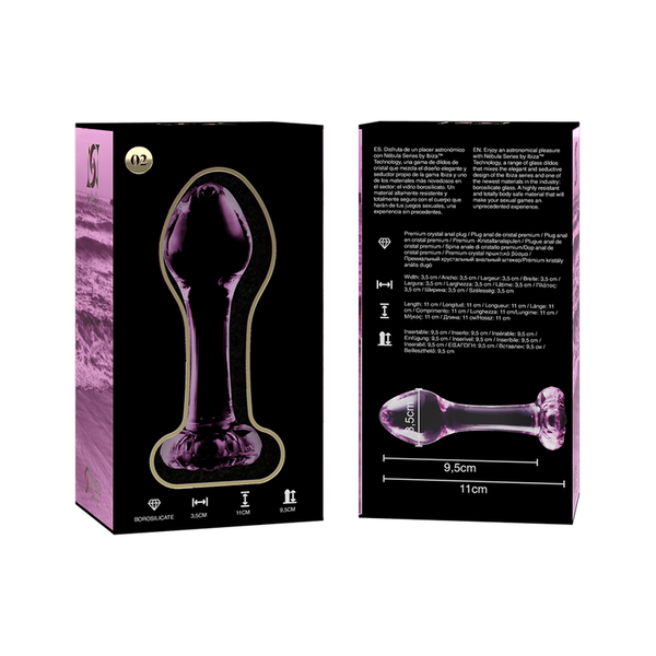 Nebula modelo 2 plug cristal rosa 11 cm o 3.5 cm