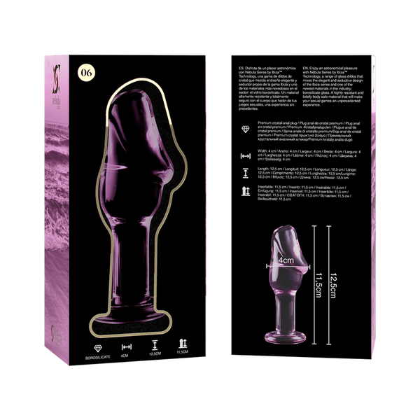 Nebula modelo 6 plug cristal rosa 12.5 cm o 4 cm