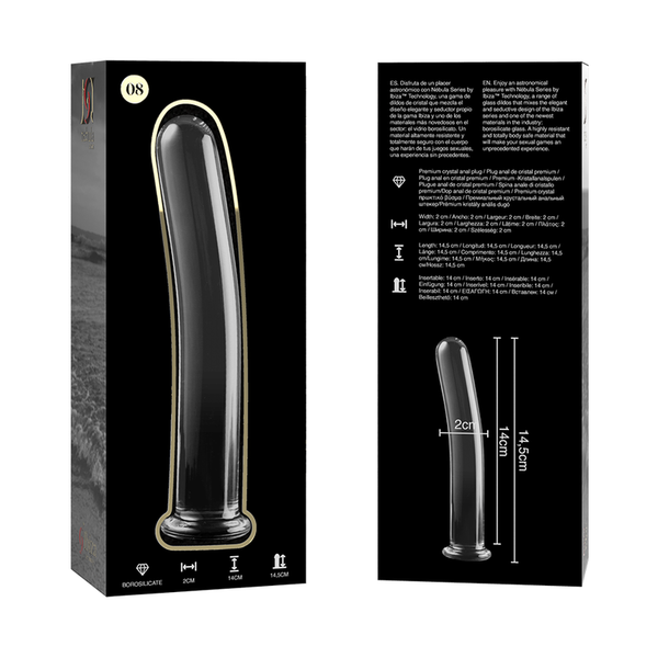 Nebula modelo 8 dildo cristal rosa 14.5 cm o 2 cm